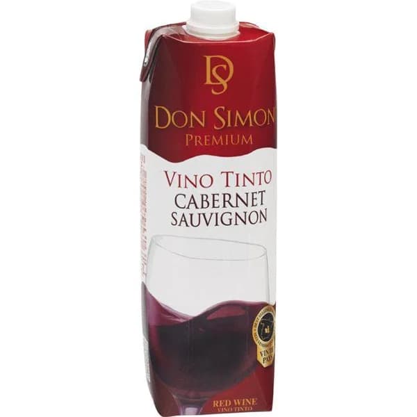 Vino Tinto de mesa Cabernet Sauvignon DON SIMON, brik 1 litro - 1 l - Imagen del producto en Findit