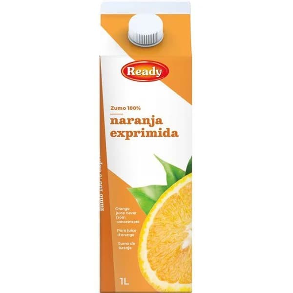 Zumo exprimido de naranja READY, brik 1 litro - 1 ud - Imagen del producto en Findit
