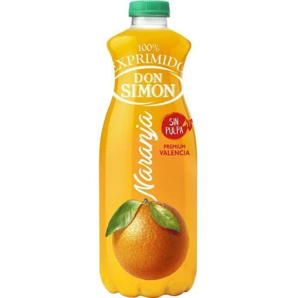 Zumo de naranja sin pulpa DON SIMON, botella 1 litro - 1 l - Imagen del producto en Findit