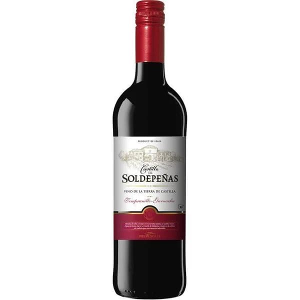 Vino Tinto Joven Valdepeñas CASTILLO SOLDEPEÑAS, botella 75 cl - 0.75 l - Imagen del producto en Findit