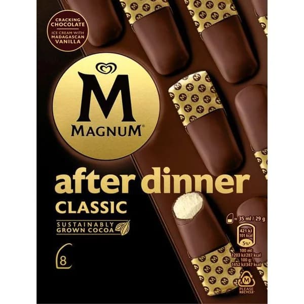 Helado After Dinner MAGNUM, 8 uds, caja 232 g - 0.23 kg - Imagen del producto en Findit