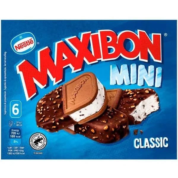 Mini sandwich de nata MAXIBON, pack 6x80 ml - 0.48 l - Imagen del producto en Findit