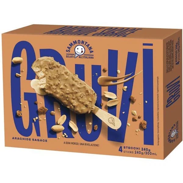 Helado de cacahuete GRUVI, 4 uds, caja 240 g - 0.24 kg - Imagen del producto en Findit