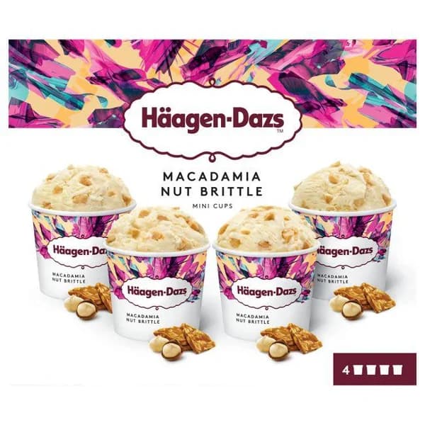 Helado multipack de macadamia HAAGEN DAZS, caja 320 g - 0.32 kg - Imagen del producto en Findit