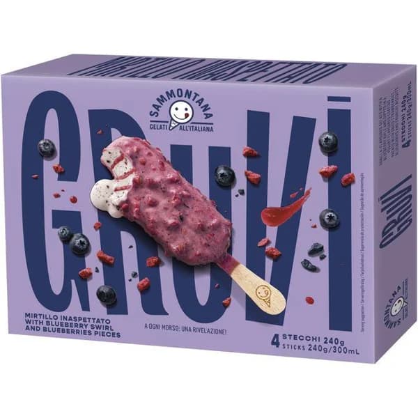 Helado mirtillo arándano GRUVI, caja 4x60 g - 0.24 kg - Imagen del producto en Findit