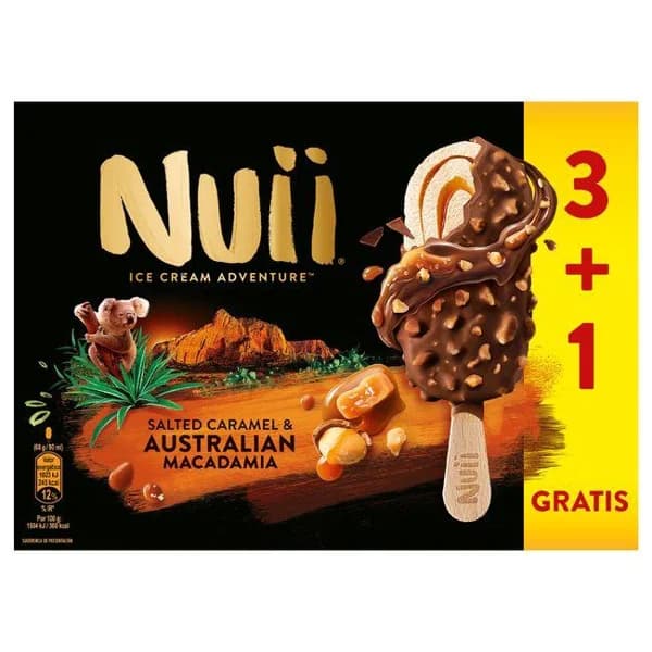 Helado caramelo&nueces macadamia australianas NUII, caja 274 g - 0.27 kg - Imagen del producto en Findit