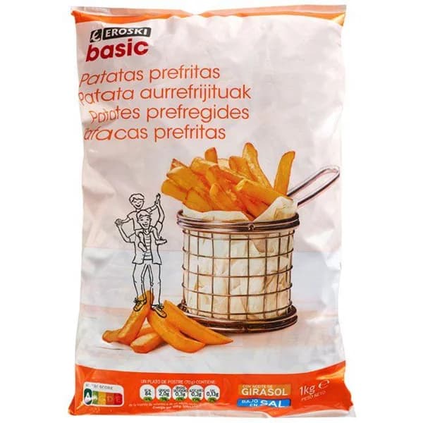 Patata prefrita EROSKI basic, bolsa 1 kg - 1 kg - Imagen del producto en Findit