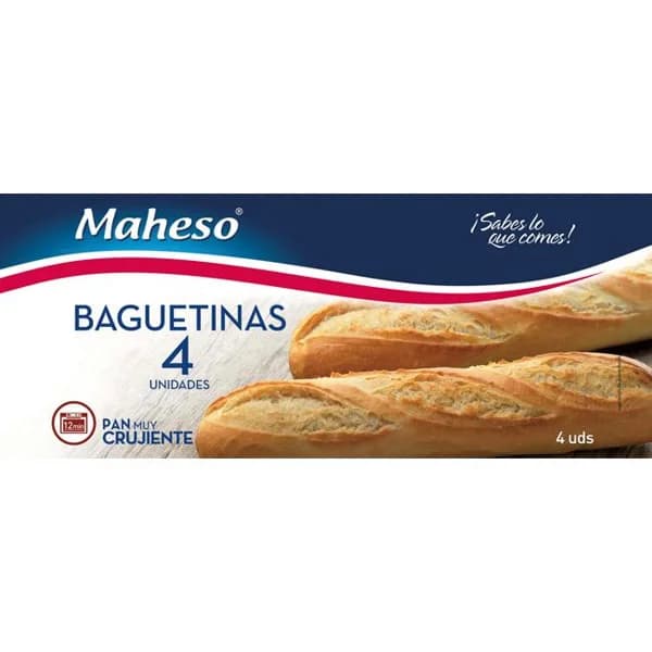 Baguetinas de pan congelado MAHESO, pack 4x125 g - 0.5 kg - Imagen del producto en Findit
