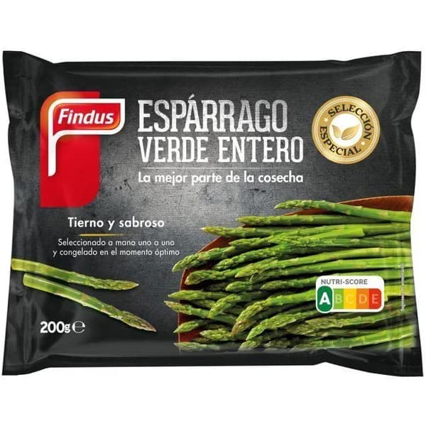 Espárrago verde entero FINDUS, bolsa 200 g - 0.2 kg - Imagen del producto en Findit
