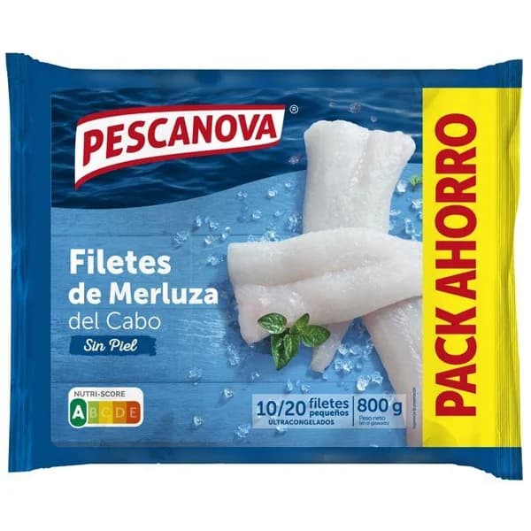 Filetes de merluza sin piel PESCANOVA, bolsa 800 g - 0.8 kg - Imagen del producto en Findit