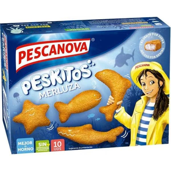 Peskitos de merluza empanada PESCANOVA, caja 400 g - 0.4 kg - Imagen del producto en Findit