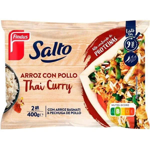 Arroz con pollo thai curry FINDUS, bolsa 400 g - 0.4 kg - Imagen del producto en Findit