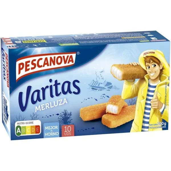 Varitas de merluza empanadas PESCANOVA, caja 300 g - 1 ud - Imagen del producto en Findit