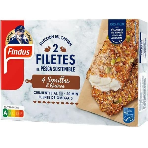 Filetes de abadejo con semillas & quinoa FINDUS, caja 250 g - 0.25 kg - Imagen del producto en Findit