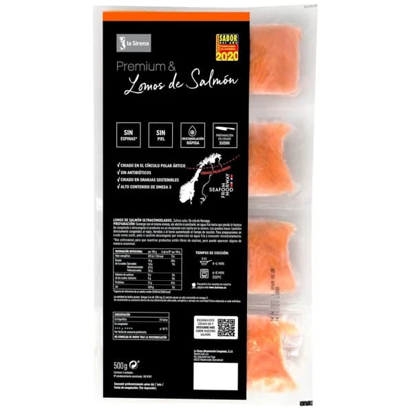 Lomos de salmón premium LA SIRENA, sobre 500 g - 0.5 kg - Imagen del producto en Findit