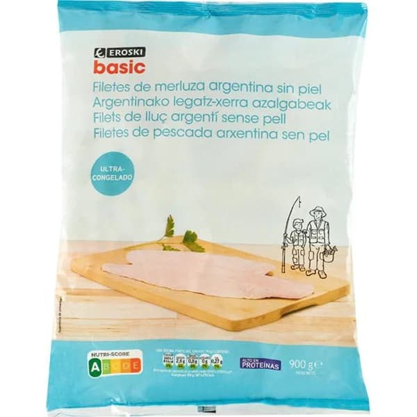 Filete de merluza sin piel EROSKI BASIC, bolsa 900 g - 0.9 kg - Imagen del producto en Findit