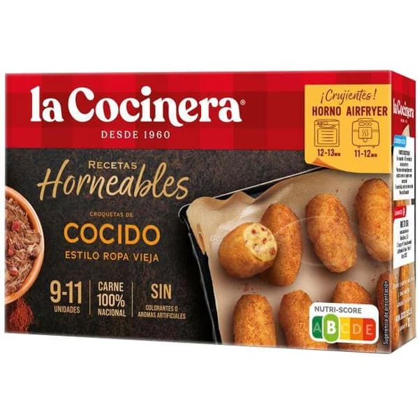 Croquetas horneables cocido LA COCINERA, bolsa 340 g - 0.34 kg - Imagen del producto en Findit
