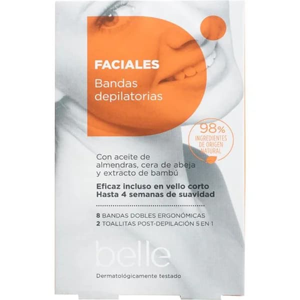 Bandas depilatorias faciales de cera BELLE, caja 16 uds - 16 ud - Imagen del producto en Findit