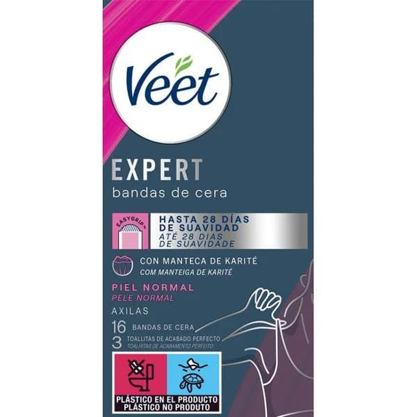 Bandas depilatorias de axilas VEET expert, caja 16 uds - 16 ud - Imagen del producto en Findit