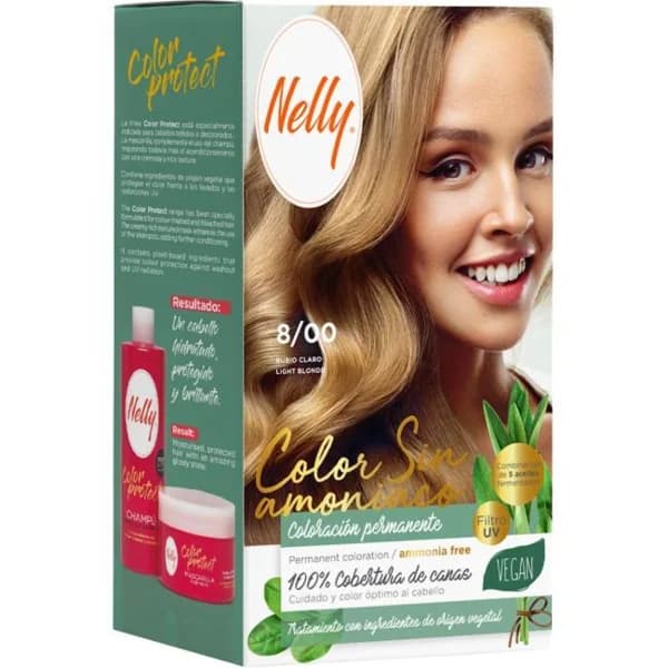 Tinte sin amoniaco 8/00 rubio claro NELLY, caja 1 ud - 1 ud - Imagen del producto en Findit