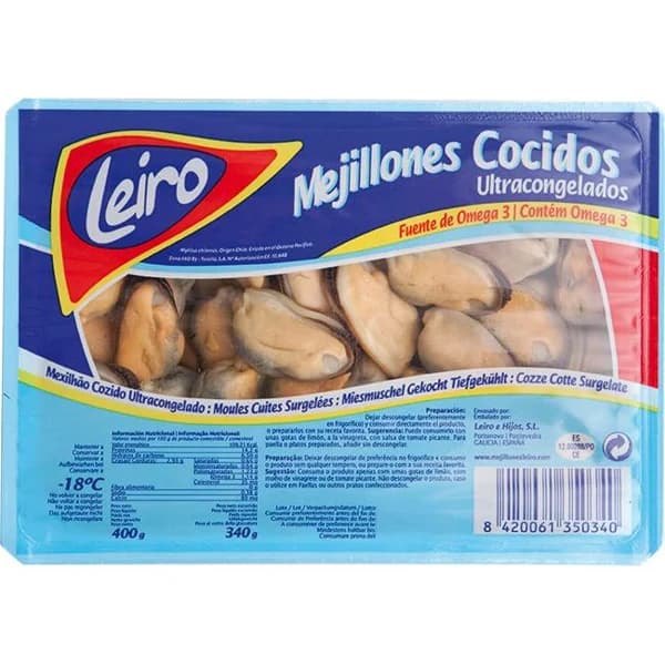 Carne de mejillón LEIRO, bandeja 360 g - 0.36 kg - Imagen del producto en Findit
