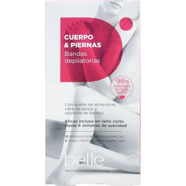 Bandas depilatorias de cera cuerpo&piernas BELLE, caja 20 uds - 1 ud - Imagen del producto en Findit