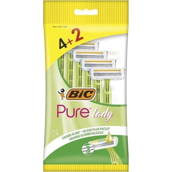 Maquinilla desechable BIC Pure Lady, pack 4+2 uds. - 1 ud - Imagen del producto en Findit