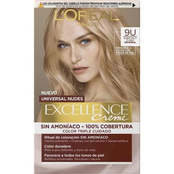 Coloración 9U rubio muy claro EXCELLENCE CREME, caja 1 ud - 1 ud - Imagen del producto en Findit
