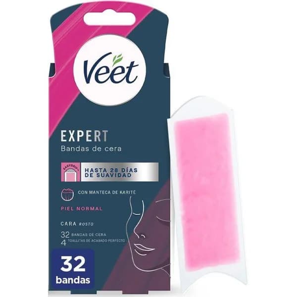 Bandas faciales VEET EXPERT, caja 32 uds - 1 ud - Imagen del producto en Findit