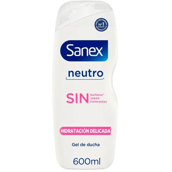 Gel de ducha hidratacion delicada SANEX SIN, bote 600 ml - 0.6 l - Imagen del producto en Findit