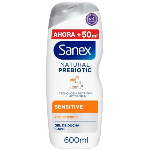 Gel de ducha SANEX PREBIOTIC SENSITIVE, bote 600 ml - 0.6 l - Imagen del producto en Findit