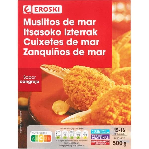 Muslito de mar EROSKI, caja 500 g - 0.5 kg - Imagen del producto en Findit