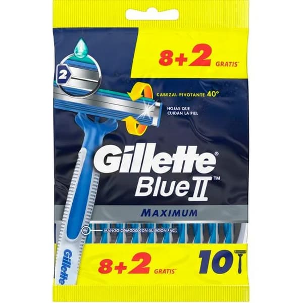 Máquina desechable maximum GILLETTE BLUE II, pack 8+2 uds - 2 ud - Imagen del producto en Findit