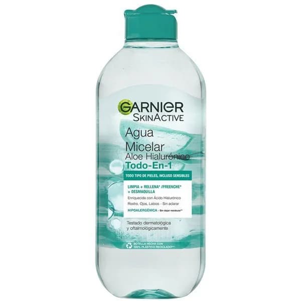 Agua micelar aloe hialuronico SKIN ACTIVE, bote 400 ml - 0.4 l - Imagen del producto en Findit