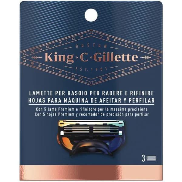 Cargador de afeitar y perfilar KING C GILLETTE, pack 3 uds. - 1 ud - Imagen del producto en Findit