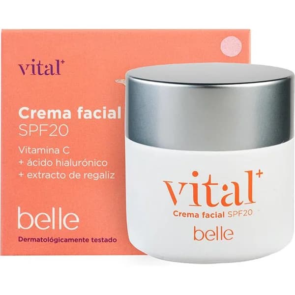 Crema facial con vitamina C SPF20 VITAL+ BELLE, tarro 50 ml - 1 ud - Imagen del producto en Findit
