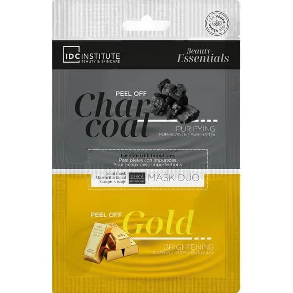 Mascarilla facial duo charcoal & oro IDC, pack 1 ud - 1 ud - Imagen del producto en Findit