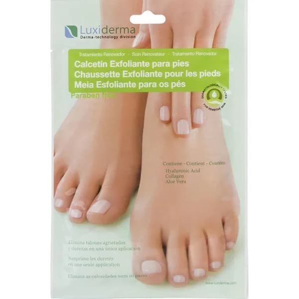 Calcetín exfoliante para pies LUXIDERMA, pack 1 par - 1 ud - Imagen del producto en Findit