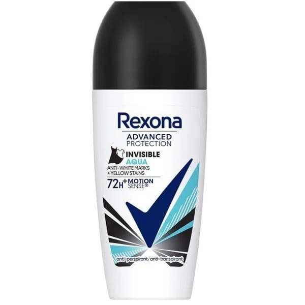 Desodorante 72H invisible aqua advance REXONA, roll on 50 ml - 1 ud - Imagen del producto en Findit