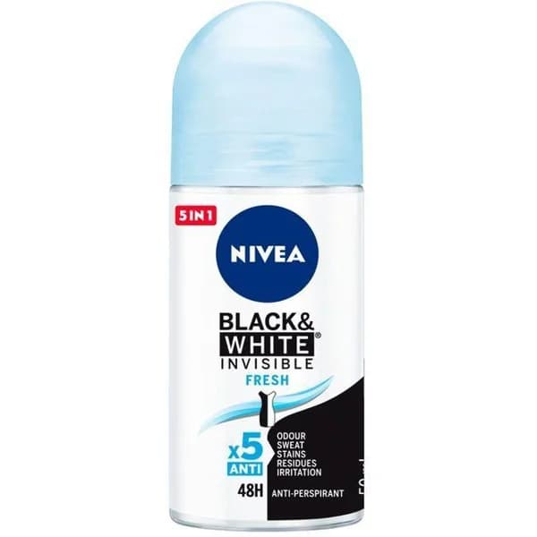Desodorante invisible For Black&White Fresh NIVEA, roll on 50 ml - 1 ud - Imagen del producto en Findit