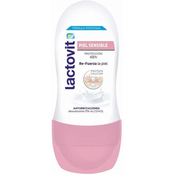 Desodorante pra mujer piel sensible LACTOVIT, roll on 50 ml - 1 ud - Imagen del producto en Findit