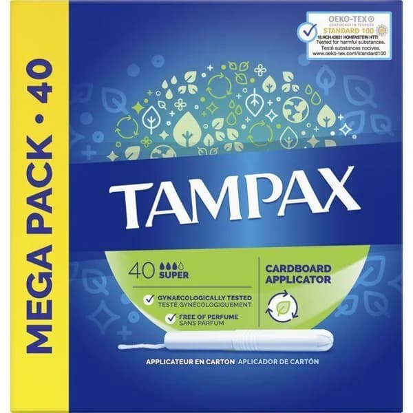 Tampón super TAMPAX, caja 40 unid. - 1 ud - Imagen del producto en Findit