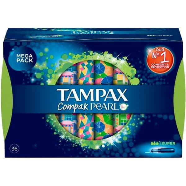 Tampón Compak Pearls super TAMPAX, caja 36 uds. - 1 ud - Imagen del producto en Findit