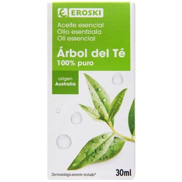 Aceite 100% puro Árbol del Té EROSKI, bote 30 ml - 0.03 l - Imagen del producto en Findit