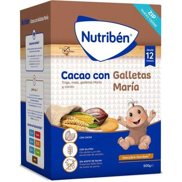 Papilla de cacao con galletas María NUTRIBEN, caja 500 g - 0.5 kg - Imagen del producto en Findit