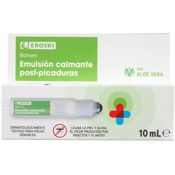 Emulsión postpicaduras con aloe vera EROSKI, roll on 10 ml - 0.01 l - Imagen del producto en Findit