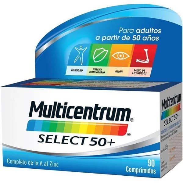 Complemento vitamínico select 50+ MULTICENTRUM, caja 90 cápsulas - 90 ud - Imagen del producto en Findit