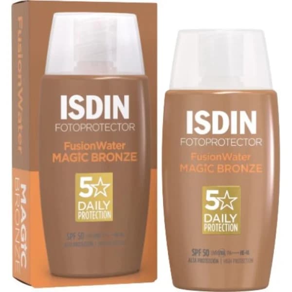 Fotoprotector Color Bronze SPF50 ISDIN FUSIONWATER, bote 50 ml - 0.05 l - Imagen del producto en Findit