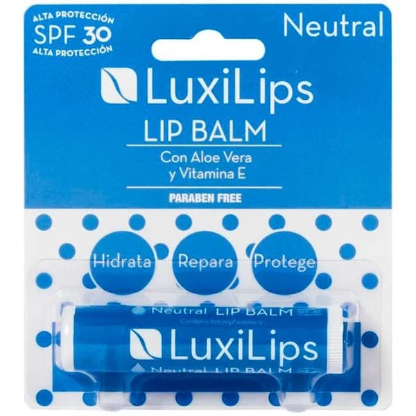 Stick labial neutro SPF 30 sin parabenos LUXILIPS, pack 1 ud - 1 ud - Imagen del producto en Findit