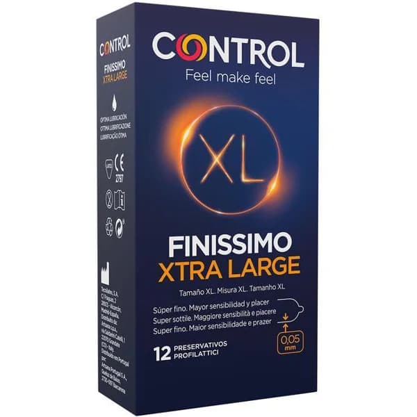 Preservativos finissimo extra largo CONTROL, caja 12 uds - 12 ud - Imagen del producto en Findit